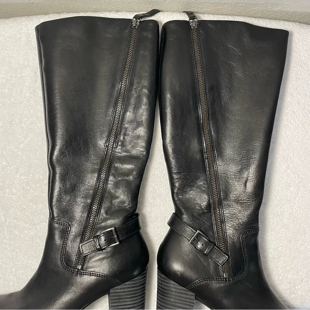 Ecco Black Leather Boots Women Size US 8-8 1/2 (39) - Picture 4 of 16